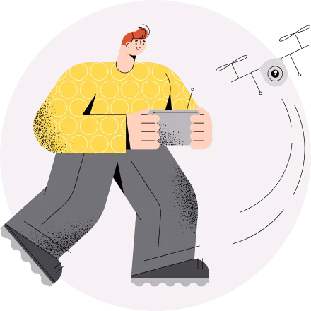 Illustration of a marketer steering growth with a remote control