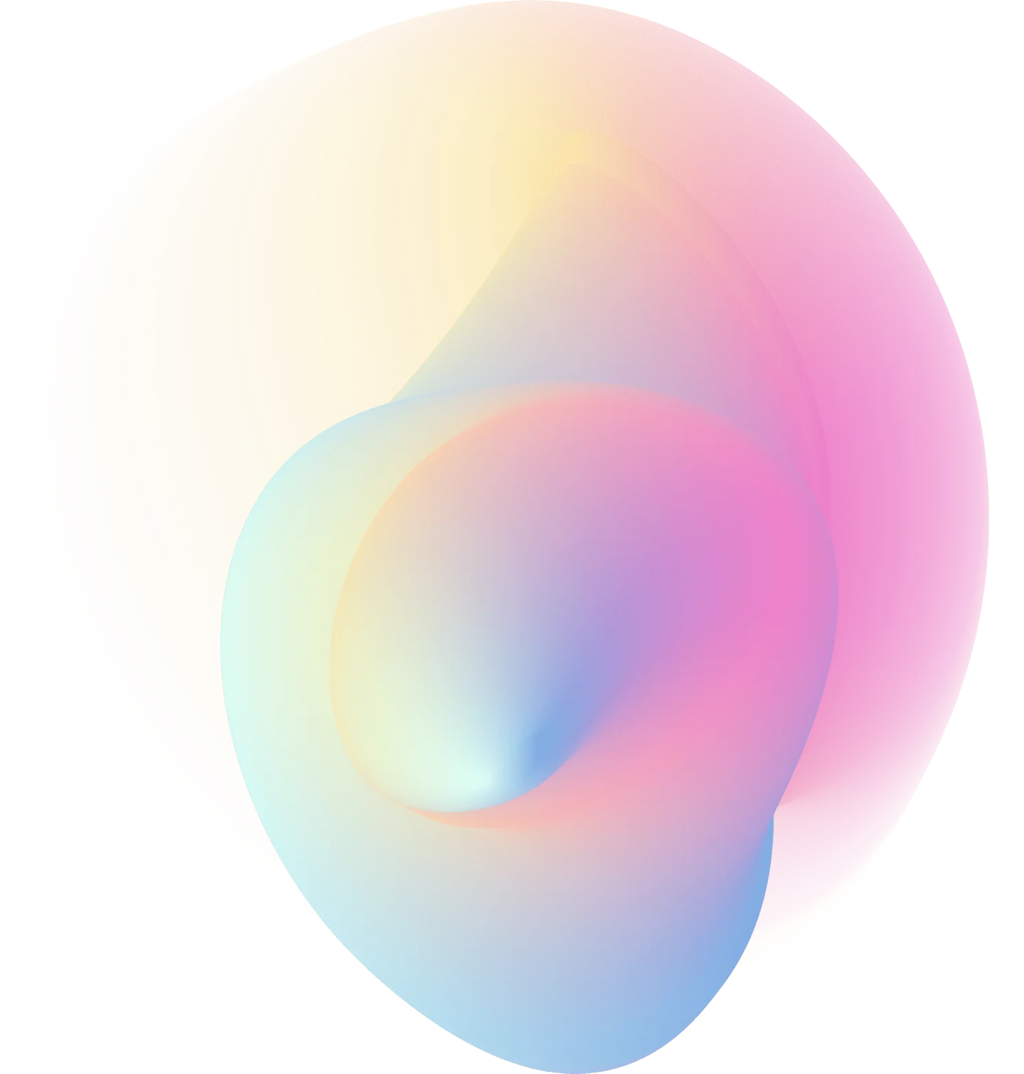 Abstract pastel gradient shape — the Klantroef growth mark